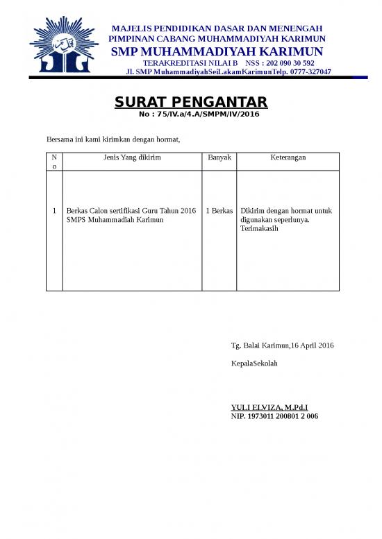 picture Surat Pengantar Berkas Calon Sertifikasi Guru