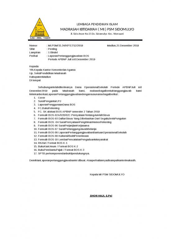 picture_Surat Pengantar Laporan Pertanggungjawaban Bos