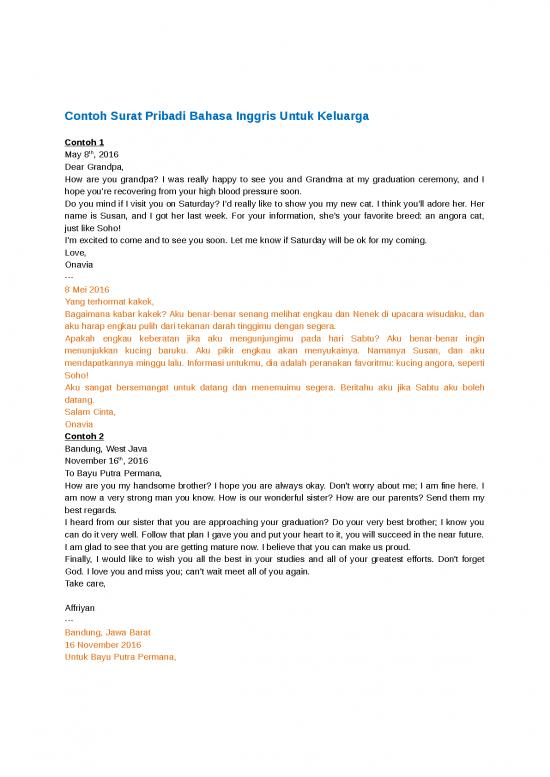 picture Surat Pribadi Bahasa Inggris Untuk Keluarga