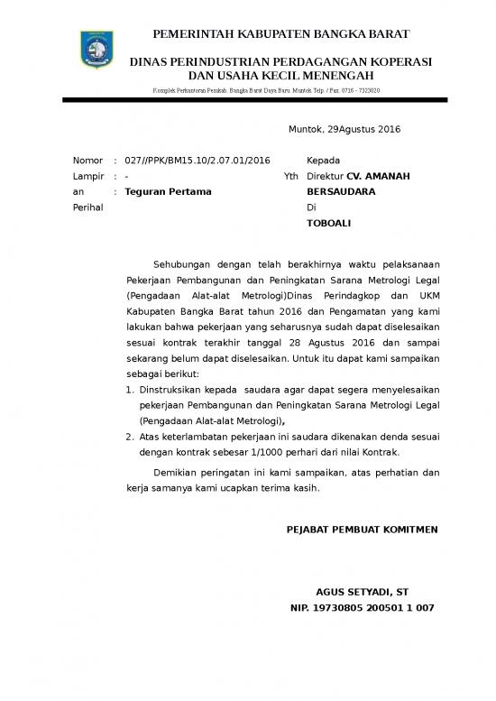 picture_Presentasi Usaha 1242 | Surat Teguran Pertama Kepada Perusahaan