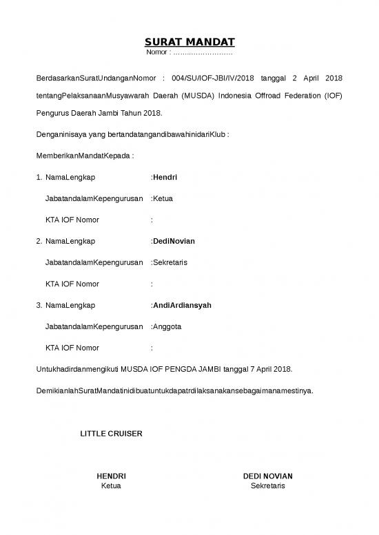 picture Surat Mandat Mengikuti Musda