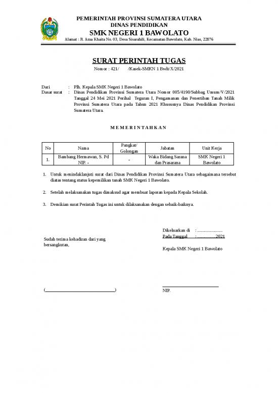 picture Laporan Doc 1269 | Surat Perintah Tugas Menindaklanjuti Surat Dari Dinas