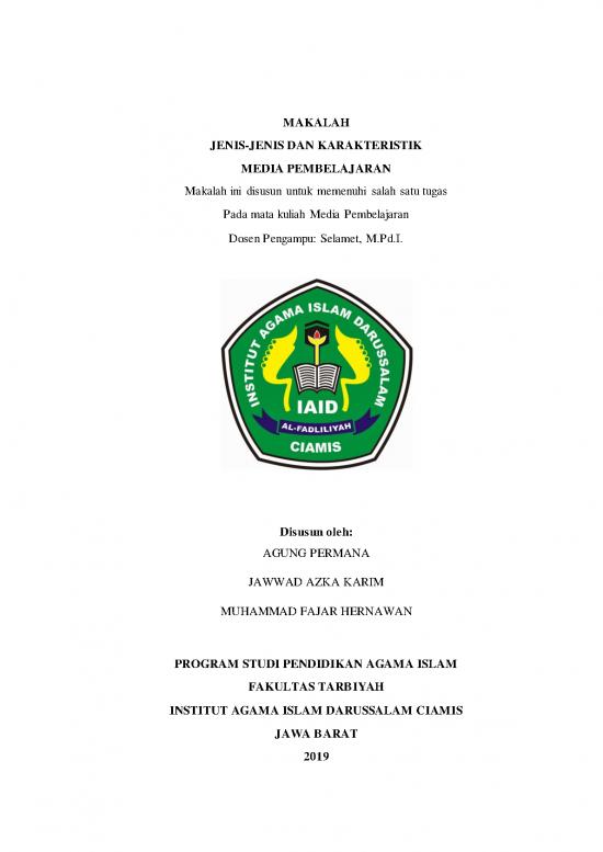 picture Makalah Pdf 1426 | Makalah Jenis Dan Karakteristik Media Pembelajaran