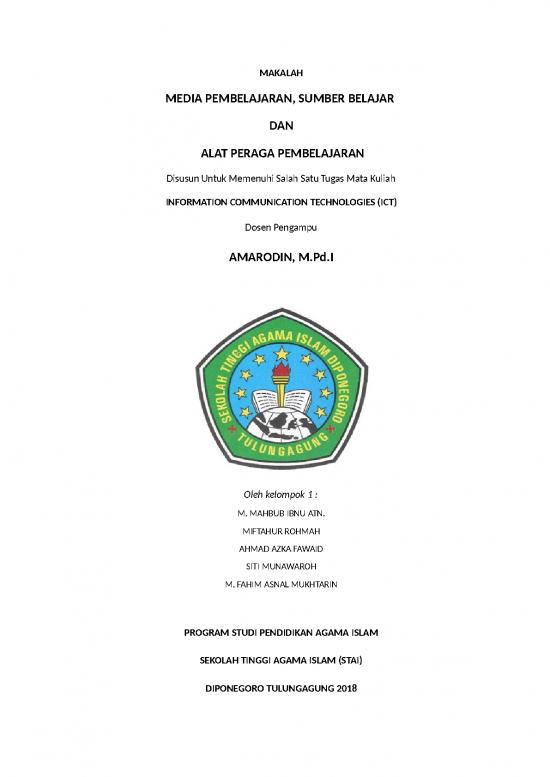 picture Contoh Pendahuluan Makalah Agama 1447 | Makalah Media Pembelajaran Sumber Belajar Dan Alat Peraga