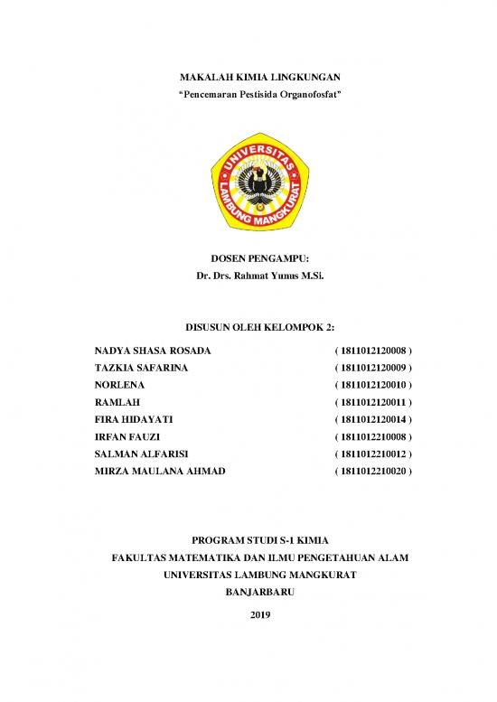 picture Makalah Pdf 1538 | Makalah Pencemaran Lingkungan Pestisida Organofosfat
