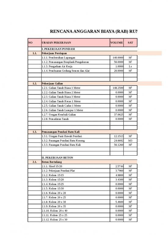 picture Excel Sheet Download 1565 | Rencana Anggaran Biaya Rumah Rab Type 100