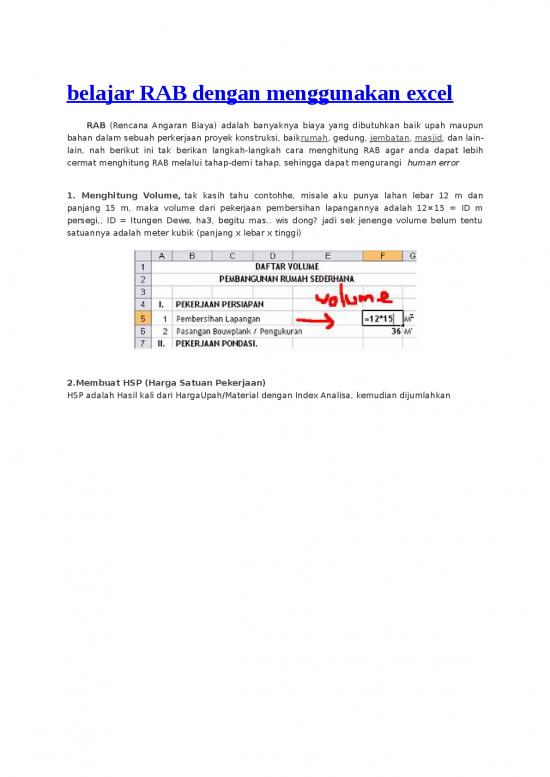 picture1_Rencana Biaya 1566 | Belajar Rab Dengan Menggunakan Excel