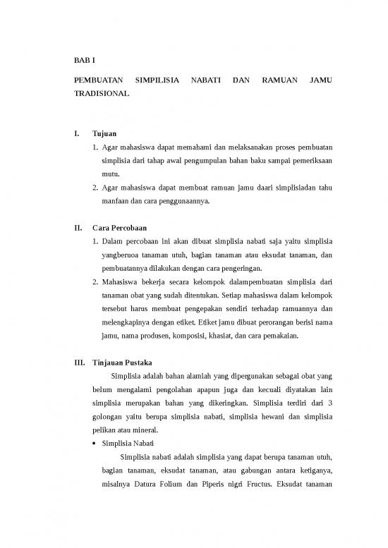 picture_Tinjauan Pustaka Adalah 1688 | Laporan Percobaan Pembuatan Simpilisia Nabati Dan Jamu Tradisional