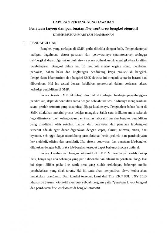 picture Laporan Doc 1763 | Lpj Kegiatan Penataan Layout Dan Pembuatan Line Work Area Bengkel Otomotif