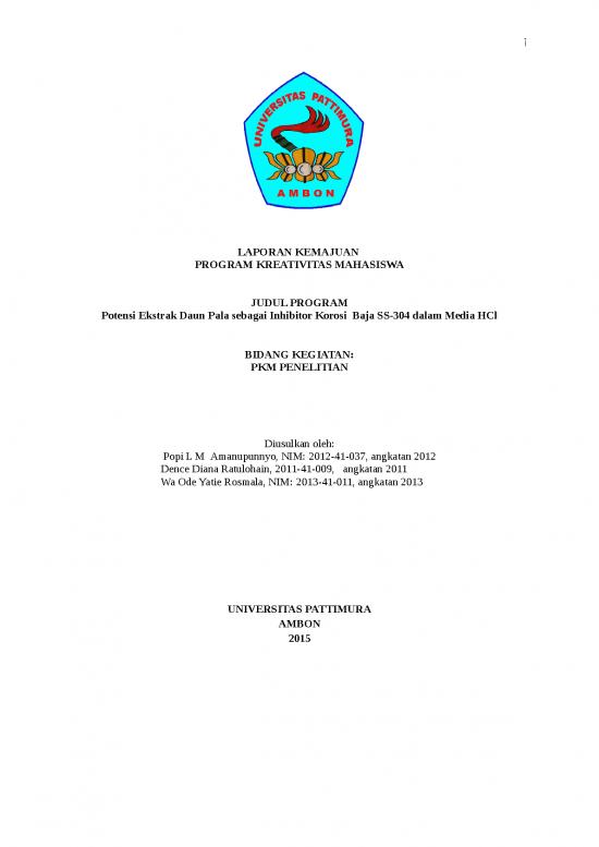 picture_Laporan Doc 1786 | Laporan Kemajuan Pkm Ekstrak Daun Pala Sebagai Inhibitor Korosi  Baja Ss-304 Dalam Media Hcl