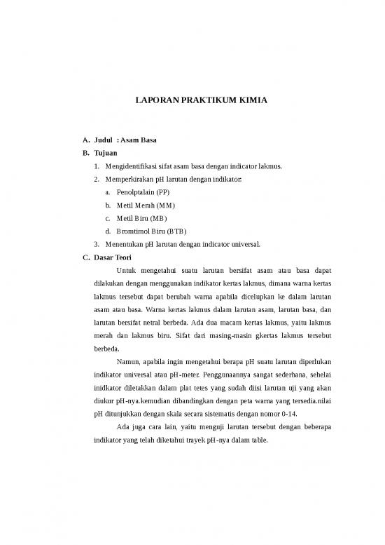 picture Laporan Doc 1855 | Laporan Praktikum Sifat Asam Basa Dengan Indicator Lakmus
