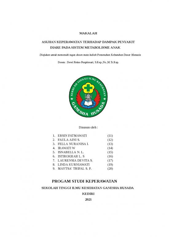 picture Makalah Tentang Asuhan Keperawatan 1877 | Askep Diare Pada Sistem Metabolisme Anak