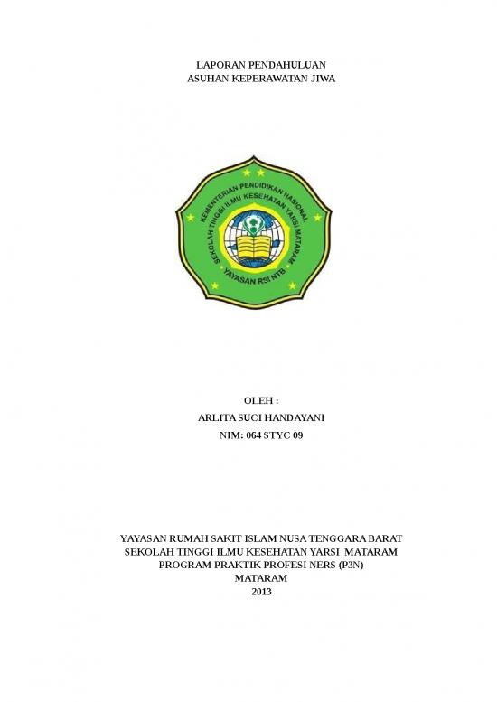 picture Laporan Doc 1895 | Askep Jiwa Dengan Masalah Utama Isolasi Sosial