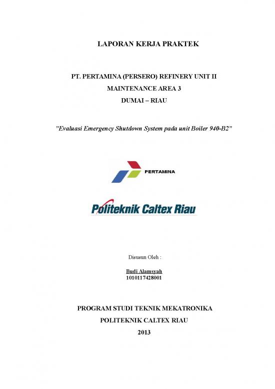 picture_Laporan Pdf 2011 | Teknik Mekatronika Laporan Pkl - Evaluasi Emergency Shutdown System Pada Unit Boiler 940-b2