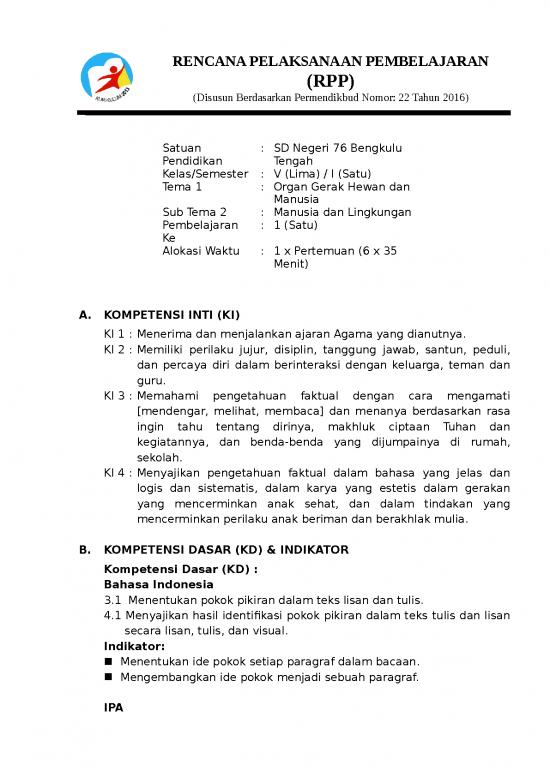 picture1_Rpp Kelas 5 Pokok Bahasan Manusia Dan Lingkungan