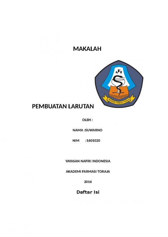 picture Makalah Kimia - Pembuatan Larutan