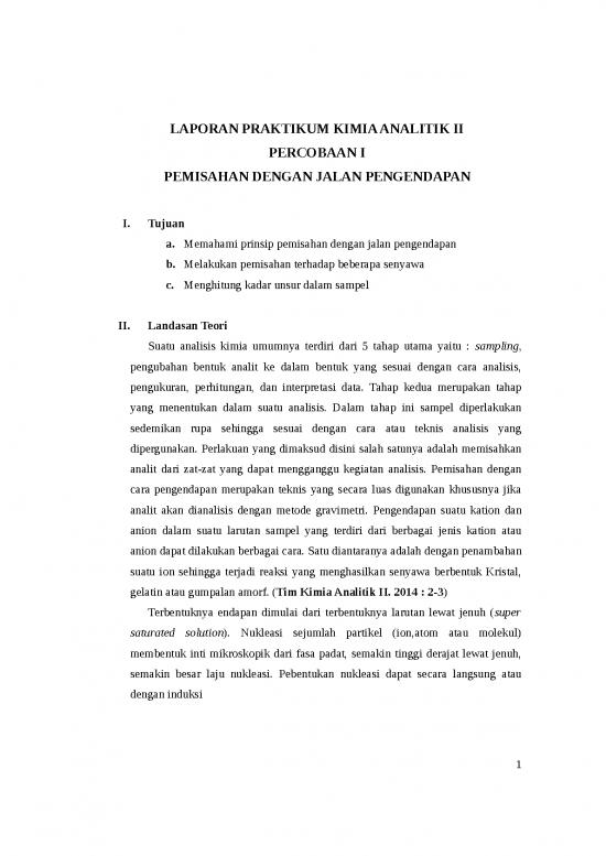 picture Laporan Doc 2085 | Laporan Praktikum Kimia Analitik - Pemisahan Dengan Jalan Pengendapan
