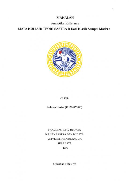 picture Contoh Kajian Teori Dalam Makalah 2127 | Makalah Teori Sastra Semiotika Riffaterre