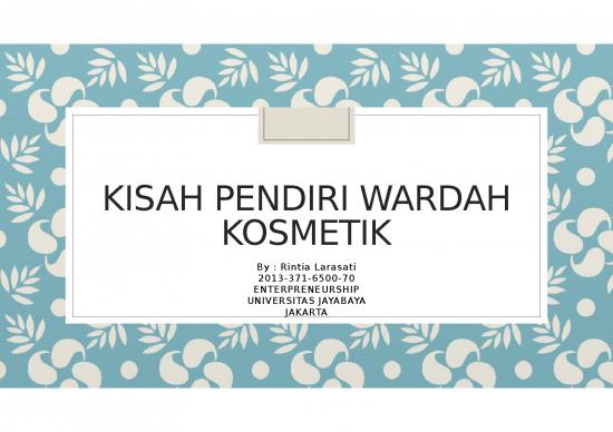 picture Technology Ppt 2154 | Power Point - Kisah Pendiri Wardah Kosmetik