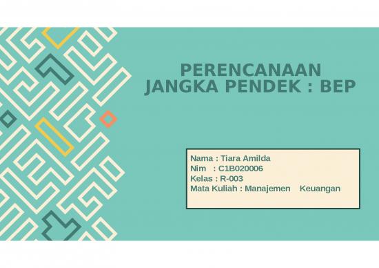 picture Ppt Manajemen Keuangan 2367 | Power Point - Perencanaan Jangka Pendek - Break Event Point - Bep