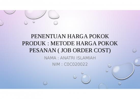 picture Power Point Laporan Keuangan 2435 | Power Point- Metode Harga Pokok Pesanan - Job Order Cost
