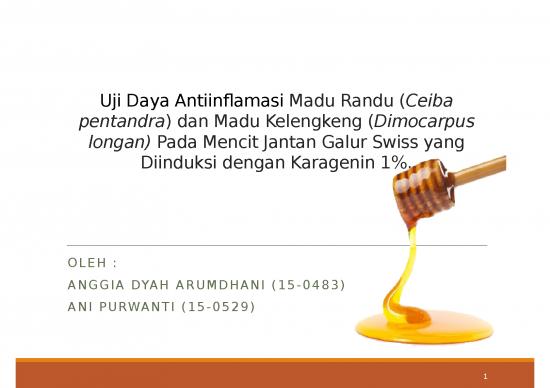 picture_Uji Daya Antiinflamasi Madu Randu Ceiba Pentandra Dan Madu Kelengkeng Dimocarpus Longan Pada Mencit Jantan Galur Swiss