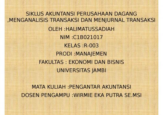 picture Power Point Laporan Keuangan 2840 | Siklus Akuntansi Perusahaan Dagang Menganalisis Transaksi Dan Menjurnal Transaksi