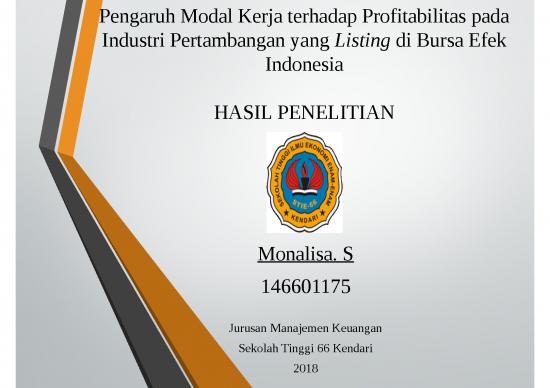 picture_Penelitian Deskriptif 2923 | Pengaruh Modal Kerja Terhadap Profitabilitas Pada Industri Pertambangan Yang Listing Di Bursa Efek Indonesia