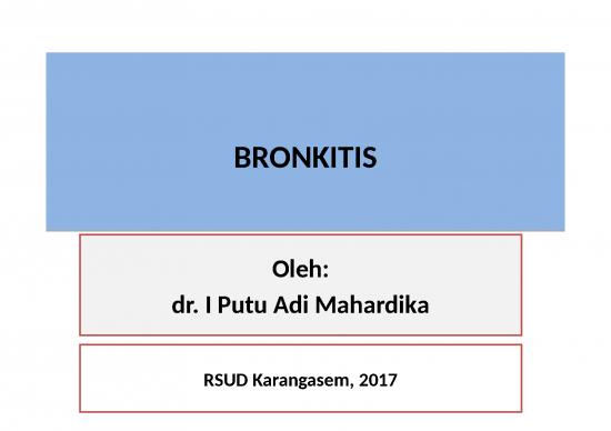 picture Laporan Ppt 3016 | Bronkitis - Penyakit Yang Ditandai Dengan Adanya Inflamasi Bronkus Yang Bersifat Patologis Dan Berjalan Kronik