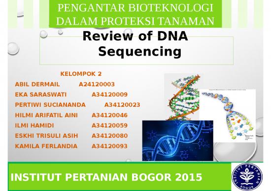 picture Powerpoint Templates Biology 3143 | Review Of Dna Sequencing - Bioteknologi