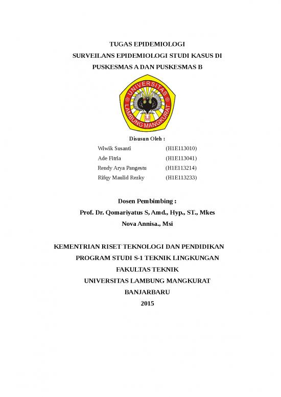 picture_Surveilans Epidomologi - Studi Kasus Di Puskesmas A Dan Puskesmas B