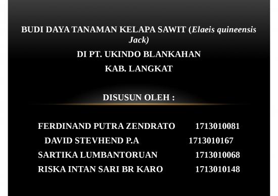 picture1_Family Presentation Ppt 3769 | Budi Daya Tanaman Kelapa Sawit - Elaeis Quineensis Jack