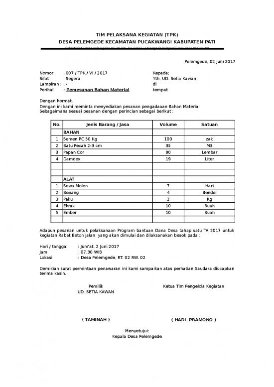 picture Excel Sheet Download 3824 | Spk Dana Desa - Format Pelaksanaan Pekerjaan Pembangunan Pengaspalan Jalan