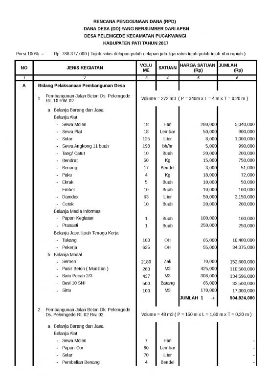 picture_Excel Sheet Download 3847 | Contoh Rpd Dana Desa - Rencana Penggunaan Dana Rpd