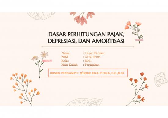 picture Presentasi Usaha 3975 | Dasar Perhitungan Pajak Depresiasi Dan Amortisasi