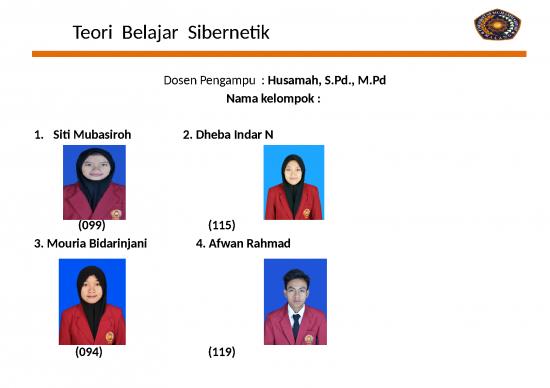 picture Teori Efektivitas 4100 | Teori  Belajar  Sibernetik - Belajar Adalah Pengolahan Informasi