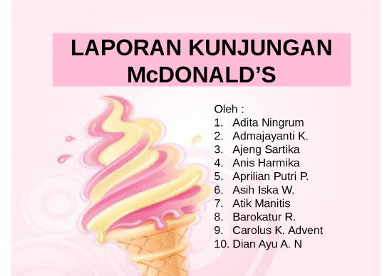 picture Powerpoint Restaurant Template 4142 | Laporan Kunjungan Mcdonalds