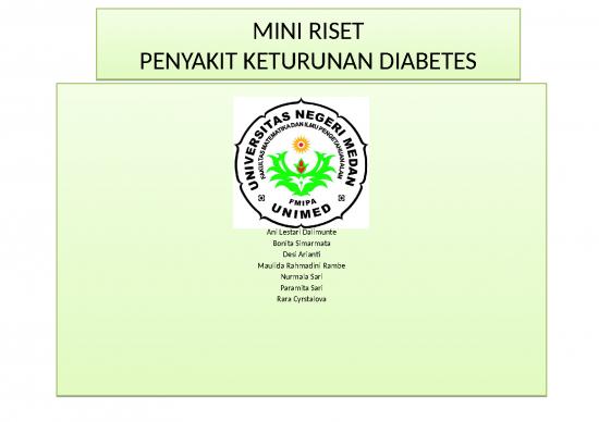 picture Penyakit Keturunan Diabetes - Mini Riset