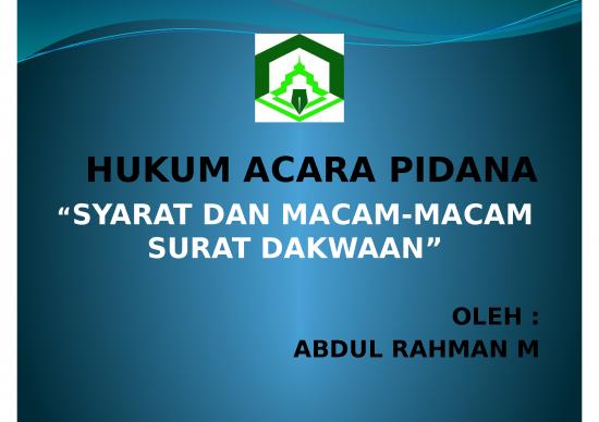 picture_Hukum Acara Pidana - Syarat Dan Macam-macam Surat Dakwaan