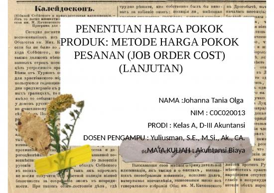 picture_Produk Ppt 4366 | Penentuan Harga Pokok Produk - Metode Harga Pokok Pesanan Job Order Cost