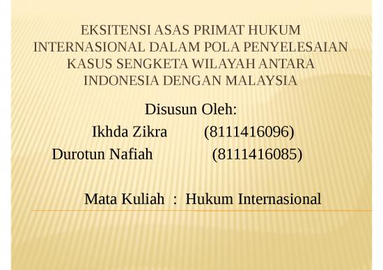 picture Primat Hukum Internasional - Eksitensi Asas Primat Hukum Internasional Dalam Pola Penyelesaian Kasus Sengketa Wilayah Antara Indonesia Dengan Malaysia