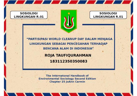 picture1_Kebijakan Ppt 4725 | Sosiologi Lingkungan - Partisipasi World Cleanup Day Dalam Menjaga Lingkungan