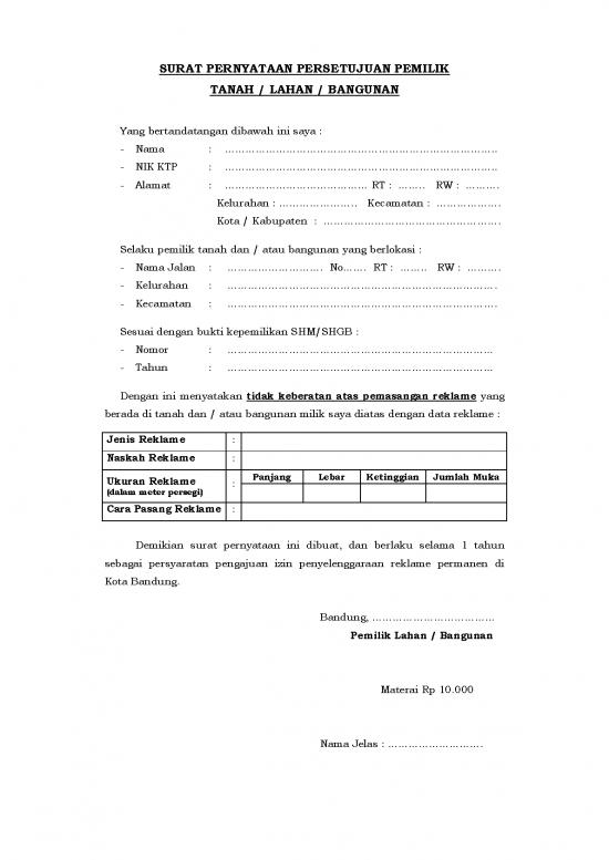 picture_Surat Persetujuan Id 24703 | 2018 06 05 Dwon Surat Pernyataan Persetujuan Pemilik Lahan Untuk Reklame