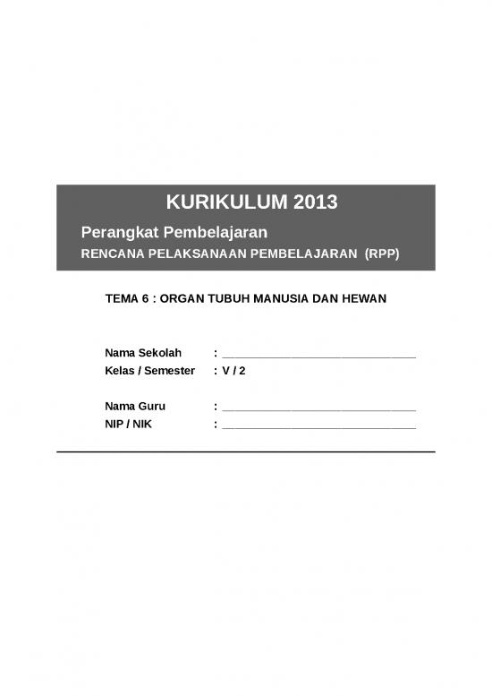 picture_6 Rpp Sd Kelas 5 Semester 2 Organ Tubuh Manusia Dan Hewan