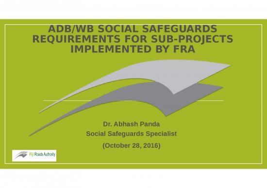 picture Investment Powerpoint Template 24097 | Adb Wb Safeguards Requirement Fra Abhash Panda April 20 2016