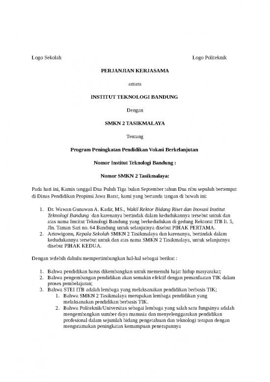 picture Perjanjian Kerjasama Smk Id 24493 | Draft Mou
