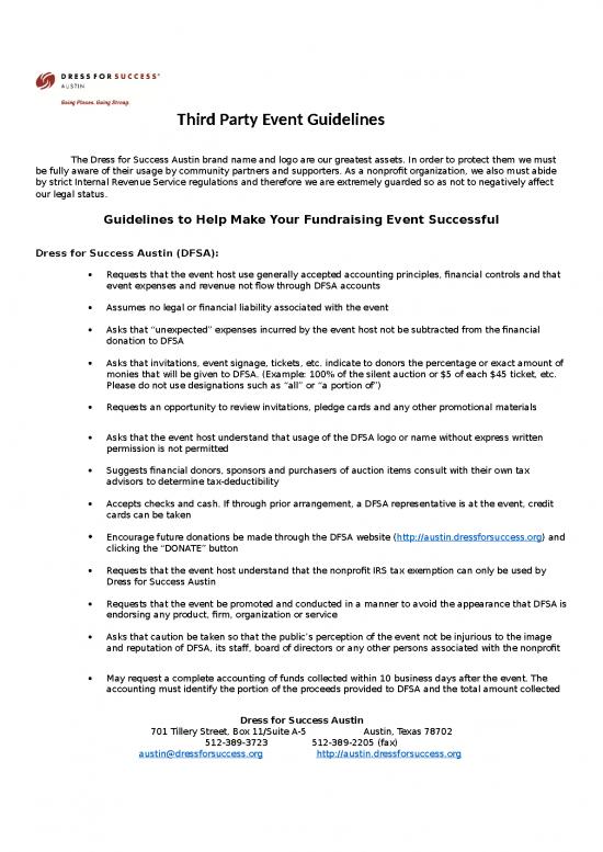 picture_Dress For Success Id 26486 | Event Guidelines And Faq