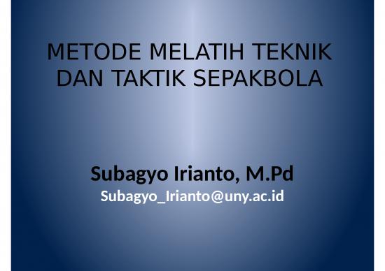 picture_Presentasi Usaha Ppt 26193 | Metode Latihan Teknik Dan Taktik Sepakbola