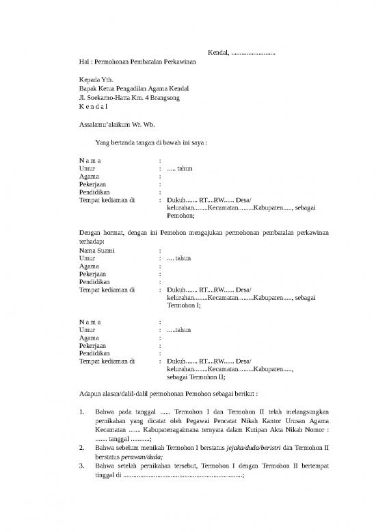 picture Pembatalan Perkawinan Id 25397 | Permohonan Pembatalan Nikah