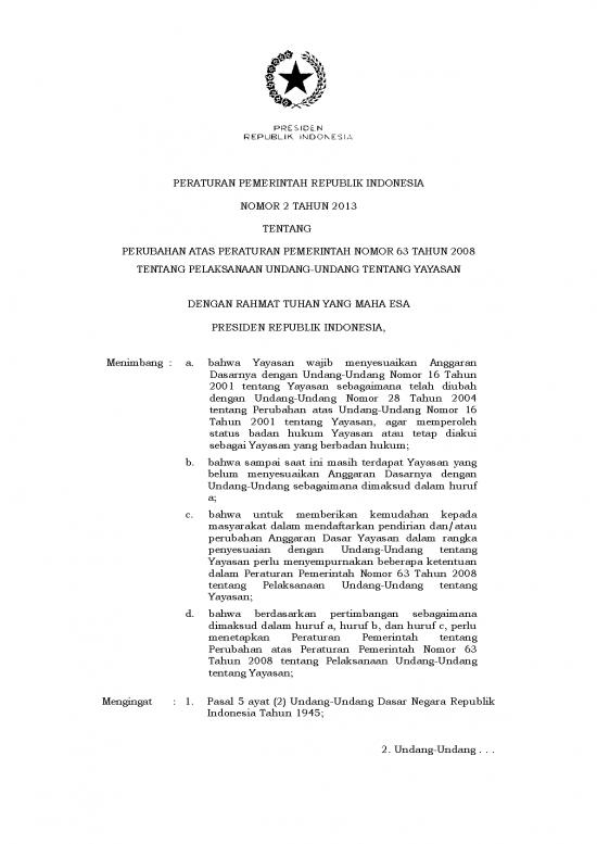 picture_Hukum Pdf 25344 | Pp 2 2013 Pelaksanaan Undang Undang Tentang Yayasan